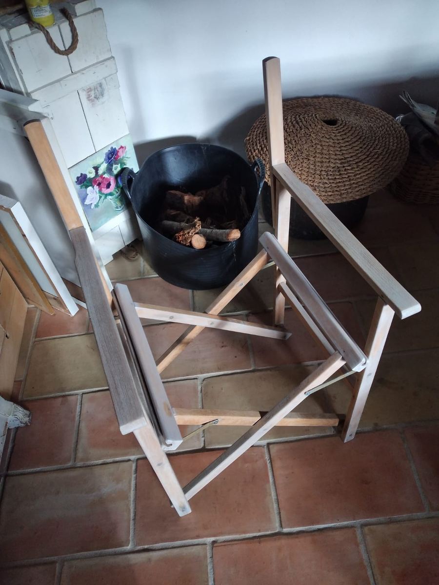 Silla plegable de madera